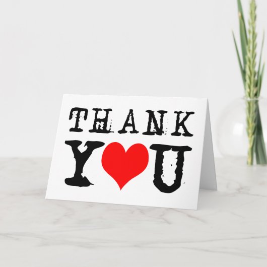 Elegant Dank u Rode Hart aanpasbaar Bedankkaart (Voorkant)