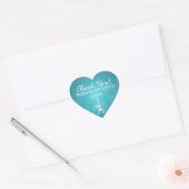 Elegant Dank u Romantisch Paris Blue Hart Sticker (Envelop)