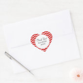 Elegant dank u rood Chevron patroon Hart Sticker (Envelop)