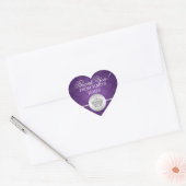 Elegant Dank u Royal Crown Paarse Hart Sticker (Envelop)