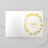 Elegant dank u - Sage Botanical Design Folie Wenskaart (Buiten Laag)