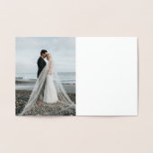 Elegant Dank u Script Foto Folie Kaart (Binnen)