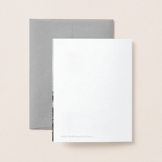 Elegant Dank u Script Foto Folie Kaart (Met envelop)