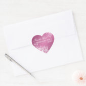 Elegant Dank u  Swirls Roze Hart Sticker (Envelop)