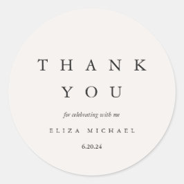 Elegant dank u Taupe Vrijgezellenfeest Ronde Sticker