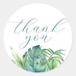 Elegant dank u tropische bruiloft stickers