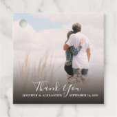 Elegant Dank u trouwfoto Bedankjes Labels (Voorkant)