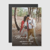 Elegant Dank u Trouwfoto magnetische kaart (Voorkant / Achterkant)