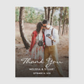 Elegant Dank u Trouwfoto magnetische kaart (Voorkant)