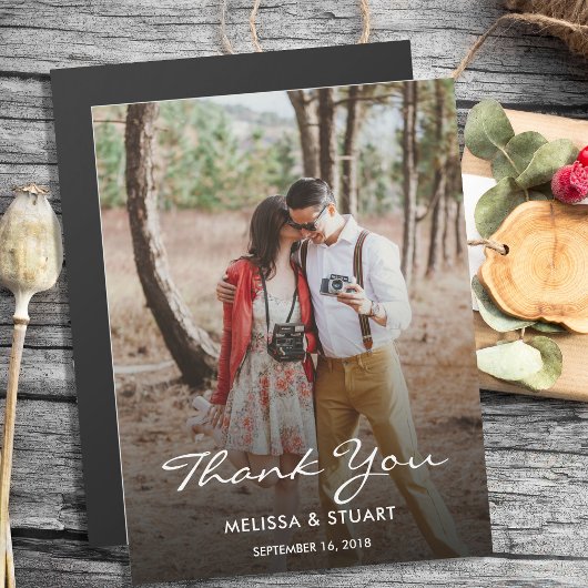 Elegant Dank u Trouwfoto magnetische kaart