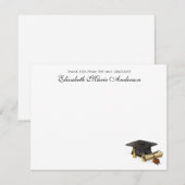 Elegant dank u van het Afstuderen Pet Afstuderen Notitiekaartje (Voorkant / Achterkant)