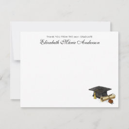 Elegant dank u van het Afstuderen Pet Afstuderen Notitiekaartje