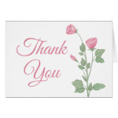 Elegant dank u Waterverf roze bloemenbruiloft (Voorkant Horizontaal)