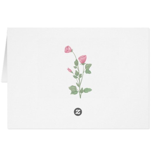 Elegant dank u Waterverf roze bloemenbruiloft (Achterkant Horizontaal)