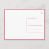 Elegant dank u Waterverf Spring Pink Floral Briefkaart (Achterkant)