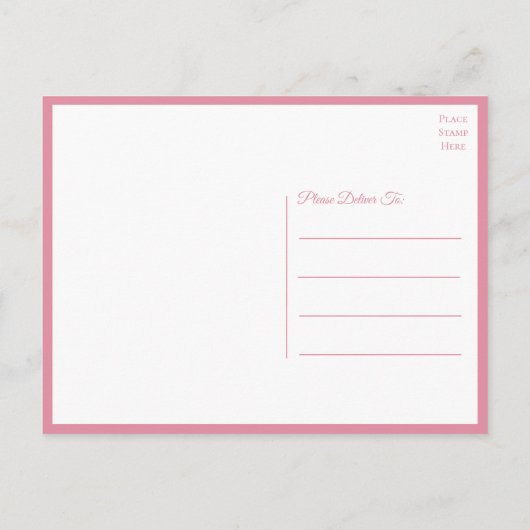 Elegant dank u Waterverf Spring Pink Floral Briefkaart (Achterkant)