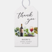 Elegant dank u wijn Vrijgezellenfeest Cadeaulabel (Voorkant)