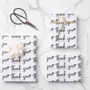 Elegant Dank U Wrapping PapeFlat Blad Set van 3 Inpakpapier Vel