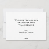 Elegant Dankbaar en dankbaar Bryan's Thanksgiving Feestdagenkaart (Achterkant)