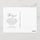 Elegant dankbaar script foto bruiloft dank u briefkaart (Achterkant)