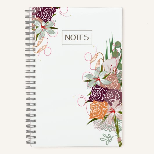 Elegant dankbaarheidsjournaal Floral Bouquet Desig Notitieboek (Voorkant)