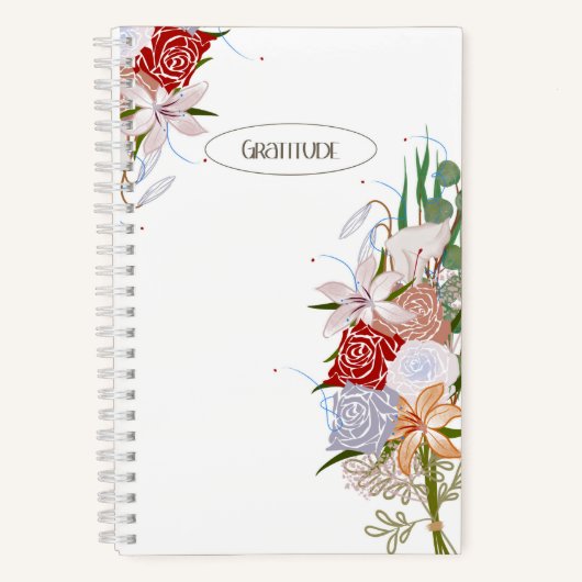 Elegant dankbaarheidsjournaal Floral Bouquet Desig Notitieboek (Voorkant)