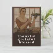 Elegant dankbare dankbare gezegende Thanksgiving Feestdagenkaart (Staand voorkant)