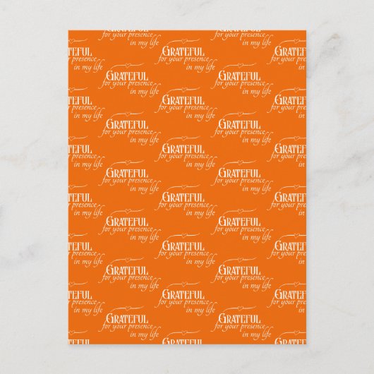 Elegant Dankbare Thanksgiving Herfst Oranje Briefkaart (Voorkant)