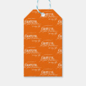 Elegant Dankbare Thanksgiving Herfst Sinaasappel Cadeaulabel (Voorkant)