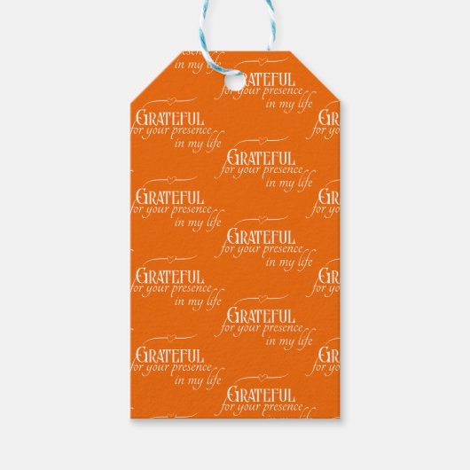 Elegant Dankbare Thanksgiving Herfst Sinaasappel Cadeaulabel (Voorkant)