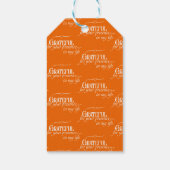 Elegant Dankbare Thanksgiving Herfst Sinaasappel Cadeaulabel (Achterkant)