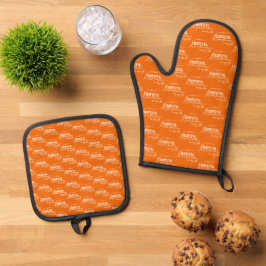 Elegant Dankbare Thanksgiving Herfst Sinaasappel Ovenwant & Pannenlap Set