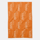 Elegant Dankbare Thanksgiving Herfst Sinaasappel Theedoek (Verticaal)