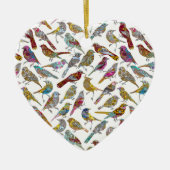 Elegant dansende kerkvogels keramisch ornament (Voorkant)