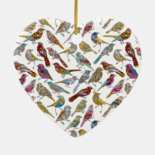 Elegant dansende kerkvogels keramisch ornament (Achterkant)