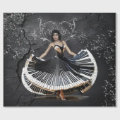 Elegant dansende vrouw cadeaupapier (Vlak)