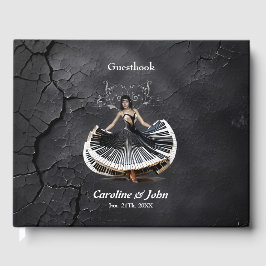 Elegant dansende vrouw gastenboek