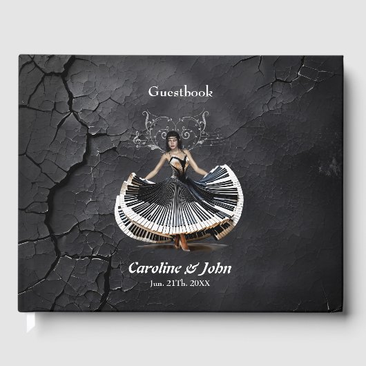 Elegant dansende vrouw gastenboek (Voorkant)