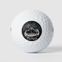 Elegant dansende vrouw golfballen