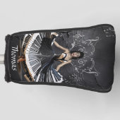 Elegant dansende vrouw golfheadcover (Voorkant)