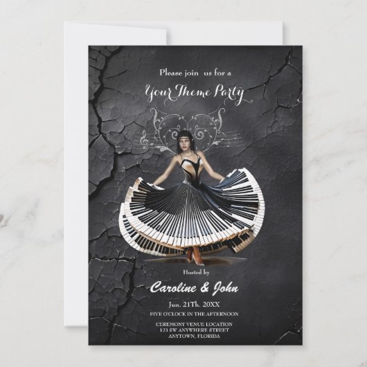 Elegant dansende vrouw kaart (Voorkant)