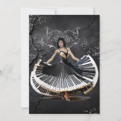 Elegant dansende vrouw kaart (Achterkant)