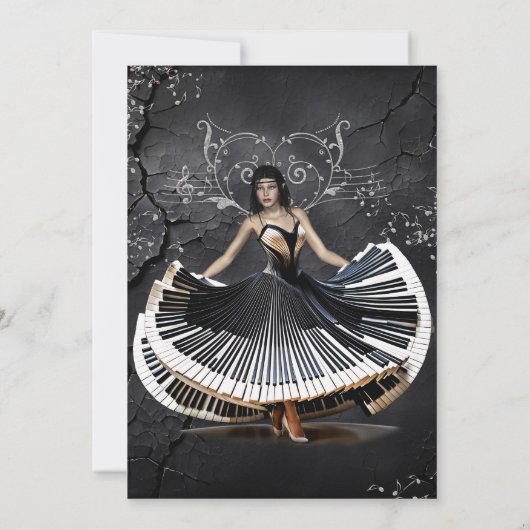 Elegant dansende vrouw kaart (Achterkant)