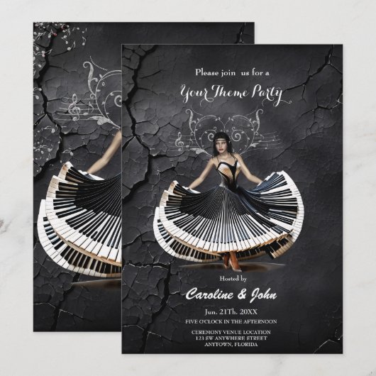 Elegant dansende vrouw kaart (Voorkant / Achterkant)