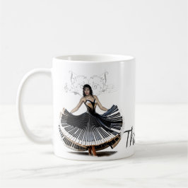 Elegant dansende vrouw koffiemok