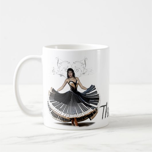 Elegant dansende vrouw koffiemok (Links)