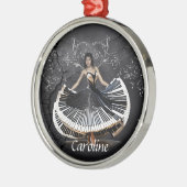 Elegant dansende vrouw metalen ornament (Links)