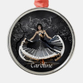 Elegant dansende vrouw metalen ornament (Voorkant)