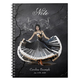 Elegant dansende vrouw notitieboek