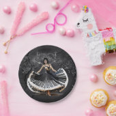 Elegant dansende vrouw papieren bordje (Feest)